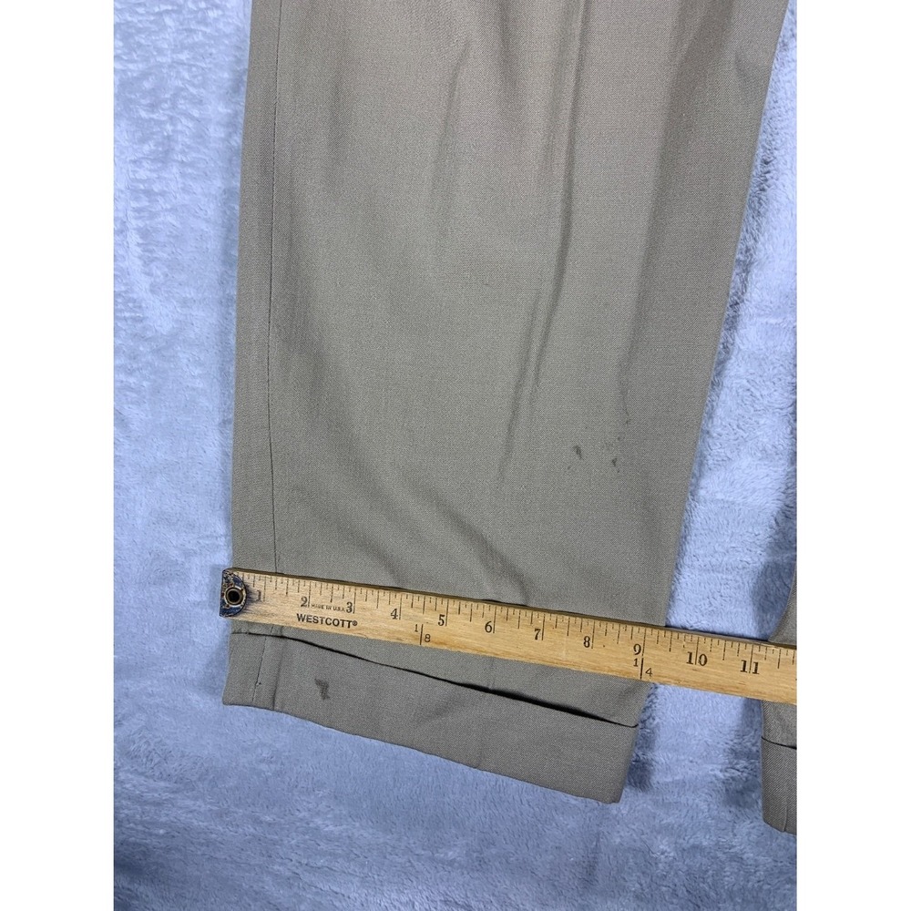 Brooks Brothers 346 Men's Pants Size 36 Tan Button-through Rear Pocket Wool - Picture 10 of 12